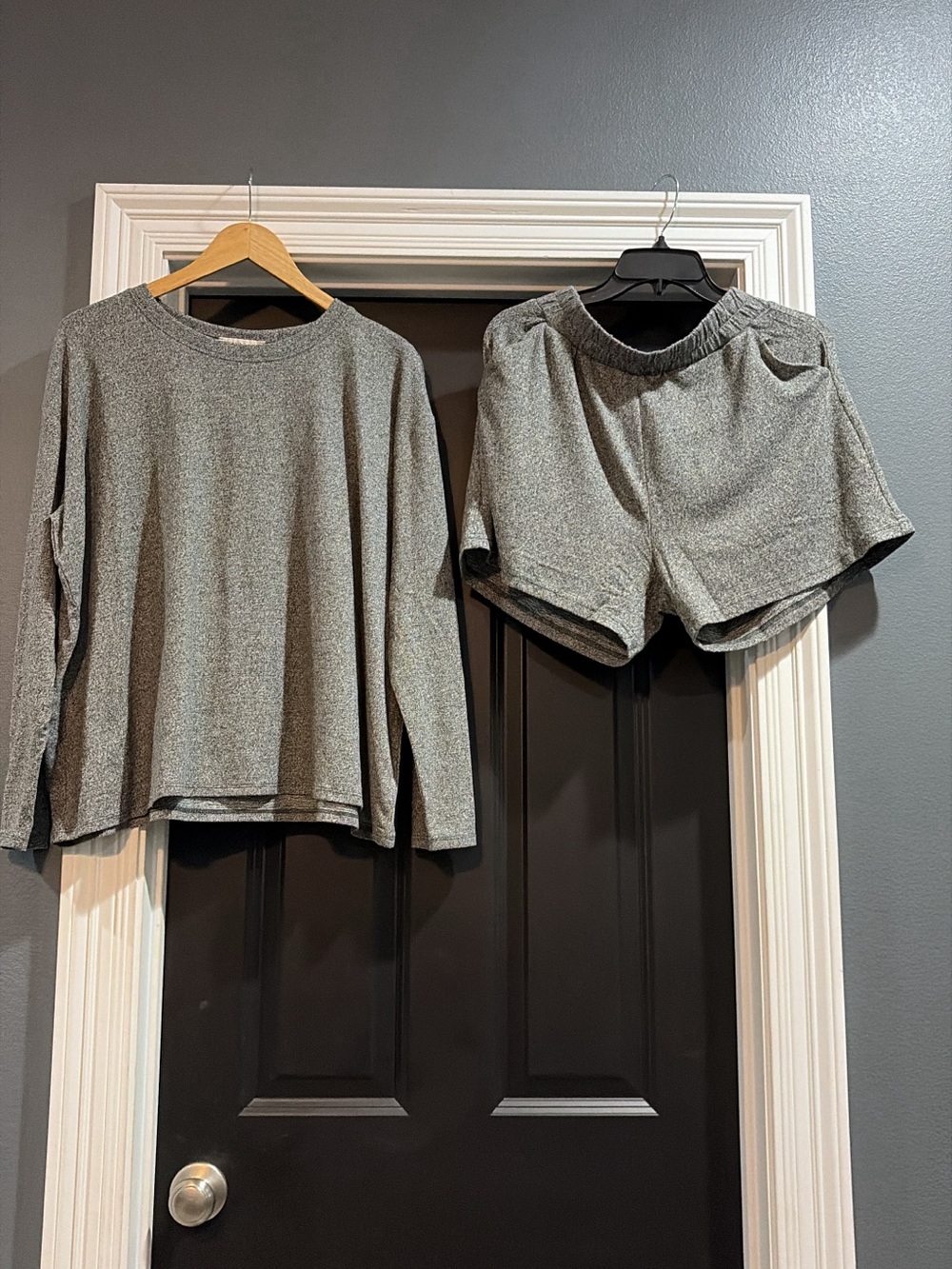 Zenana Two-Piece Lounge Set - Long Sleeve Top & Shorts